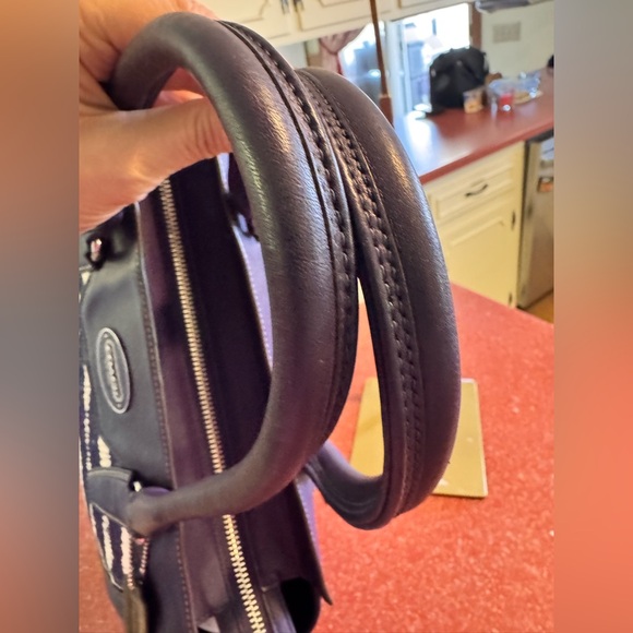 Coach Legacy Leather Purple Zebra Print Candace Carryall Purse Satchel LIKE NEW - Picture 5 of 11